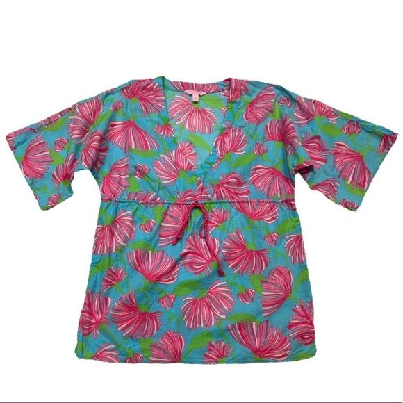 Lilly Pulitzer Penelope Tunic in Blue & Pink Floral, size S - EUC - Picture 1 of 8